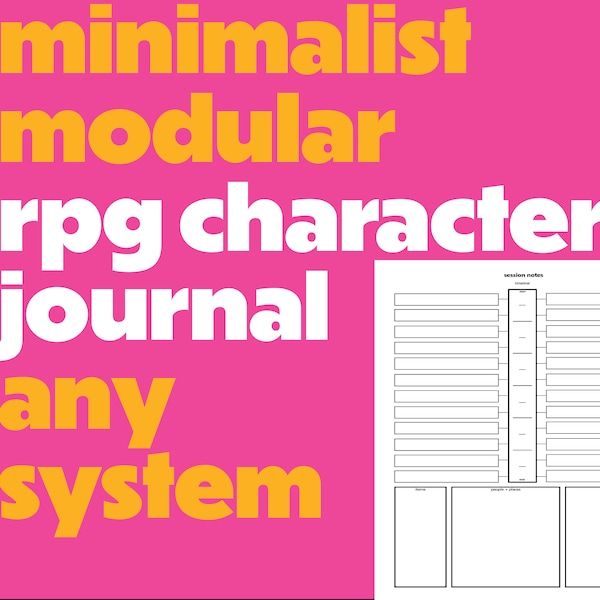 Universal Character Journal Kit for DnD, Pathfinder, any game system