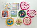 cute tufted mug rugs, drink coasters, punch needle & crochet