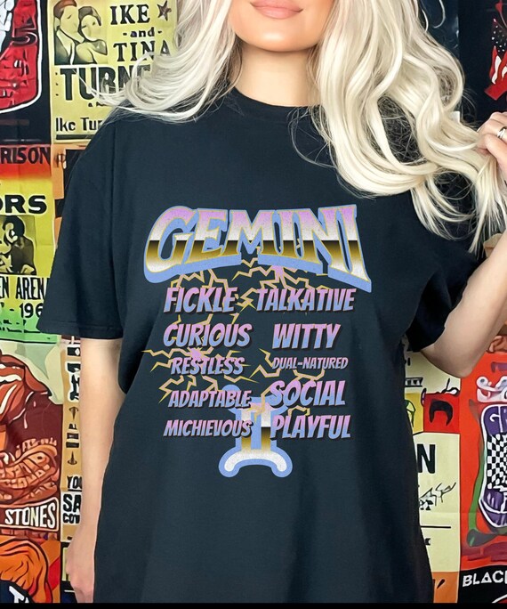 Gemini T-Shirt Funny Vintage Style Gemini Zodiac T-Shirt Gemini T-Shirt Funny Vintage Style Gemini Zodiac T-Shirt