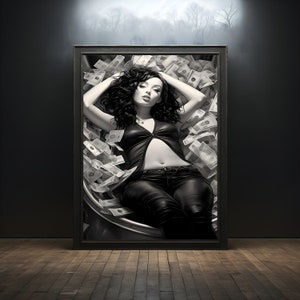 Money Bath Premium Poster on matte paper - decoration wall gift idea