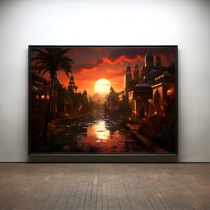 Marrakesh Sunset Premium Poster on Matte Paper - Decoration Wall Gift Idea
