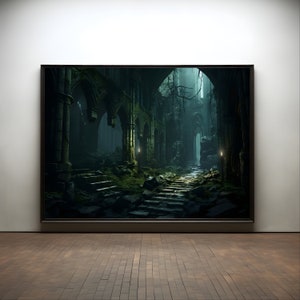 Gothic dark ruin premium poster on matte paper - decoration wall gift idea