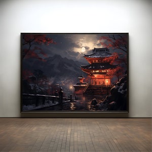 Japanese temple premium poster on matte paper - decoration wall gift idea