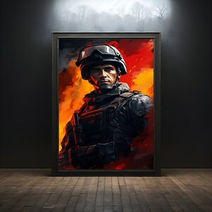Soldier premium poster on matte paper - decoration wall gift idea