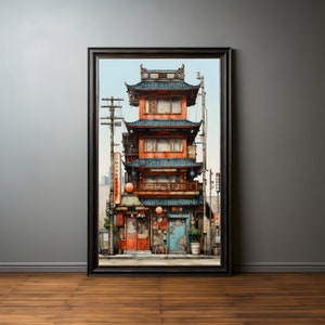 Japanese House Premium Poster on Matte Paper - Decoration Wall Gift Idea