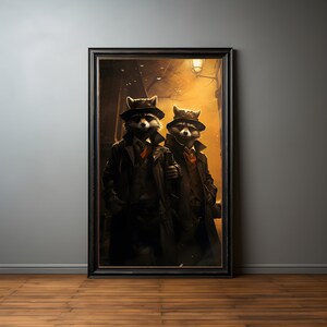 Raccoon Detectives Premium Poster on Matte Paper - Decoration Wall Gift Idea