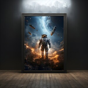 Poster premium dell'astronauta su carta opaca - idea regalo decorativa da parete