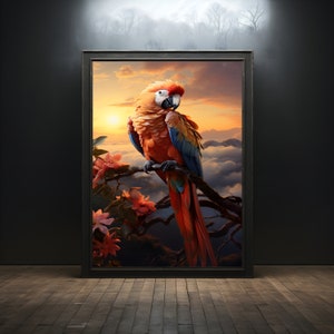 Parrot premium poster on matte paper - decoration wall gift idea