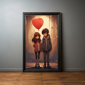 Boy and Girl Love Premium Poster on Matte Paper - Decoration Wall Gift Idea