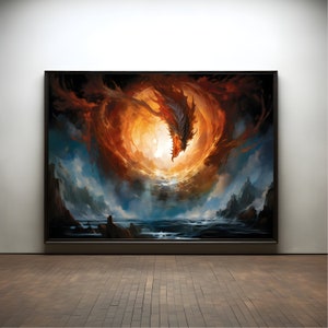 Dragon Inferno Storm Premium Poster on Matte Paper - Decoration Wall Gift Idea