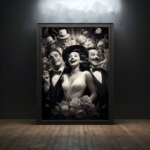 Retro variety show premium poster on matte paper - decoration wall gift idea