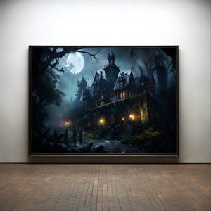 Gothic old villa premium poster on matte paper - decoration wall gift idea