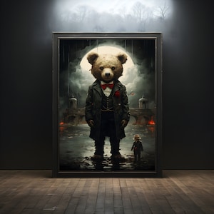 Retro Teddy Premium Poster on Matte Paper - Decoration Wall Gift Idea