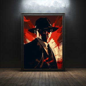 Retro Gangster Red Premium Poster on Matte Paper - Decoration Wall Gift Idea