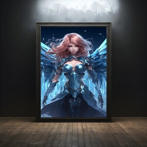 Angel in the Night Premium Poster on Matte Paper - Decoration Wall Gift Idea