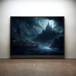 Gothic Dark Castle on matte paper - decoration wall gift idea