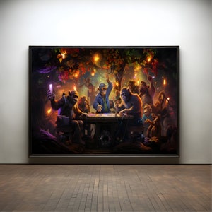 Monkey Party Premium Poster on Matte Paper - Decoration Wall Gift Idea