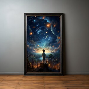 Sternhimmel Fantasie Premium Poster auf mattem Papier - Dekoration Wand Geschenkidee