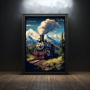 Retro Berg Lok premium poster on matte paper - decoration wall gift idea