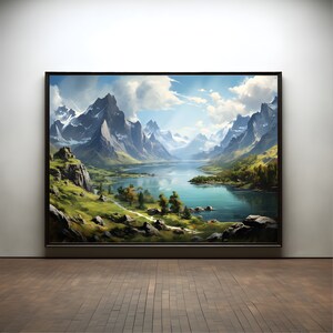 Fjord Oil Digital Print Premium Poster on Matte Paper - Decoration Wall Gift Idea