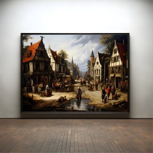 Small town in the Baroque period around 1630 Premium poster on matte paper - decoration wall gift idea