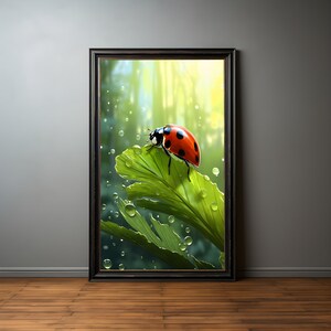 Ladybug premium poster on matte paper - decoration wall gift idea