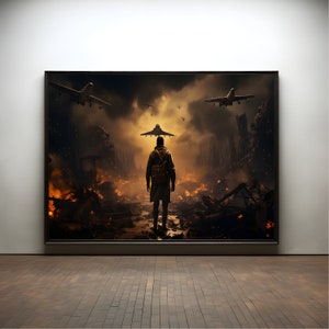 Soldier Airplane Premium Poster on Matte Paper - Decoration Wall Gift Idea
