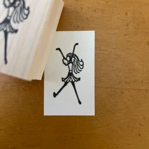 Tiny Happy Gal Rubber Stamp, Woman Stamp, Journal and Scrapbook Supply, Art Journal Stamp. 19