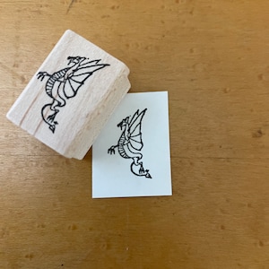 Small Dragon Rubber Stamp, Dragon Stamp, Journal and Scrapbook Supply, Art Journal Stamp. 33