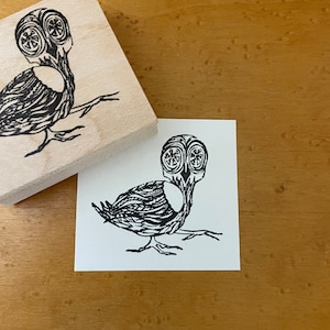 Sello de goma de búho bebé (Sm), sello de dibujo inuit, suministro de diario y álbum de recortes, sello de diario de arte. 4