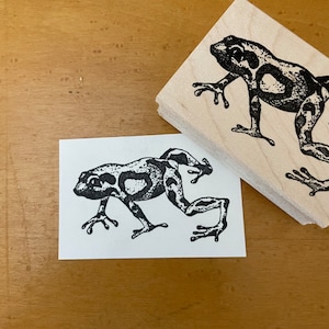 Spotted Frog (L) Rubber Stamp, Frog Stamp, Journal and Scrapbook Supply, Art Journal Stamp. 55