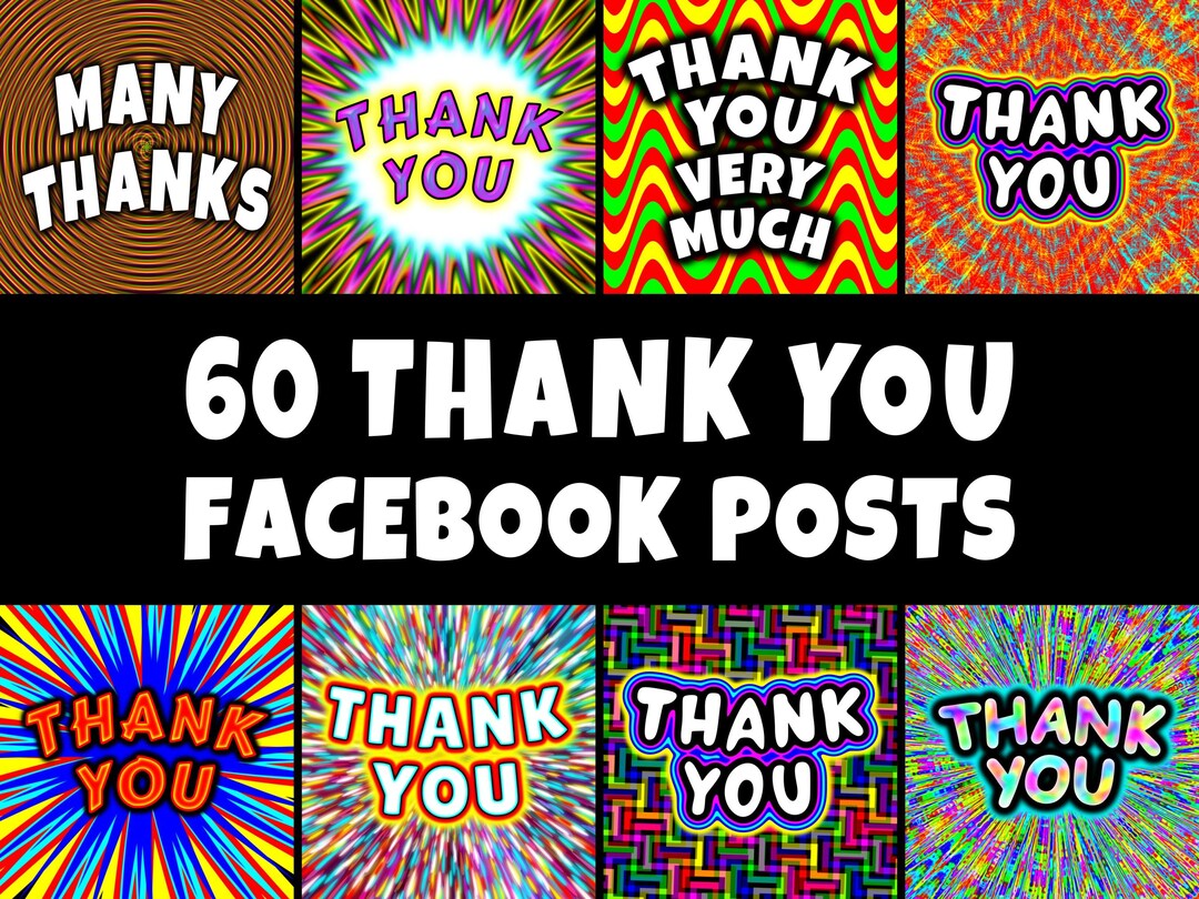 60 Thank You Messages, Facebook and Instagram Posts, Thank You Graphics ...