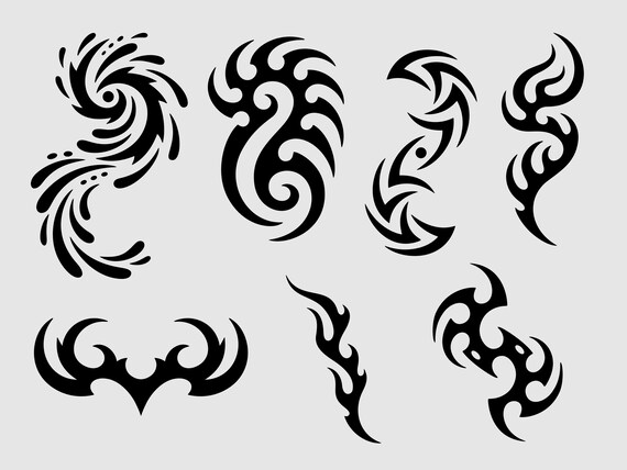 トライバルタトゥーデザインSVG PNG、トライバルクリップアート