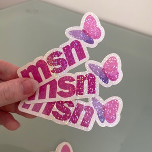 Pink MSN Sticker - Nostalgia 90s Early 2000s - Laptop Sticker