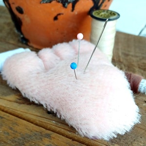 Pincushion mohair handmade bear foot