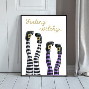 Witchy print | Witchy wall art | Gifts for witches | Witchy gifts | Witchcraft print | Striped Witch Legs Print | Witch Poster | Witchcore