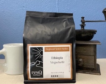 resQ Coffees Ethiopia Medium Roast Single Origin Specialty Coffee 12 oz