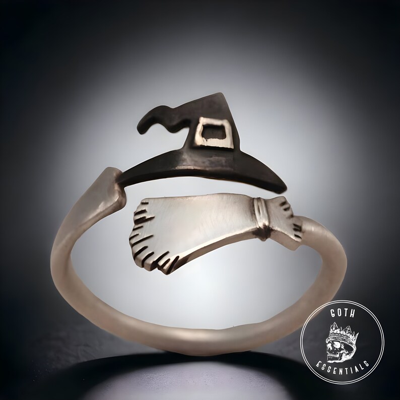 Halloween Witch Ring Witch Broom Ring Witch Hat Ring Etsy