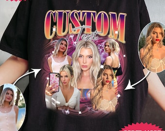 Custom Girlfriend Shirt, Boyfriend Shirt With Girlfriend Face,Custom Image Wife Tee,Bachelorette Surprise,Personalized Bootleg Birthday Gift