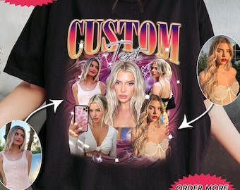 Custom Girlfriend Shirt, Boyfriend Shirt With Girlfriend Face,Custom Image Wife Tee,Personalized Bootleg Birthday Gift,Bachelorette Surprise