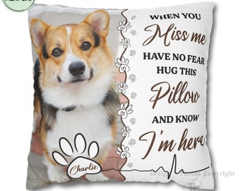 Custom Memorial Dog Pillow With Photo, Personalized Pillow Memorial Gift for Dog Lover, Custom Loss of Pet Sympathy Gift with Pet's Picture