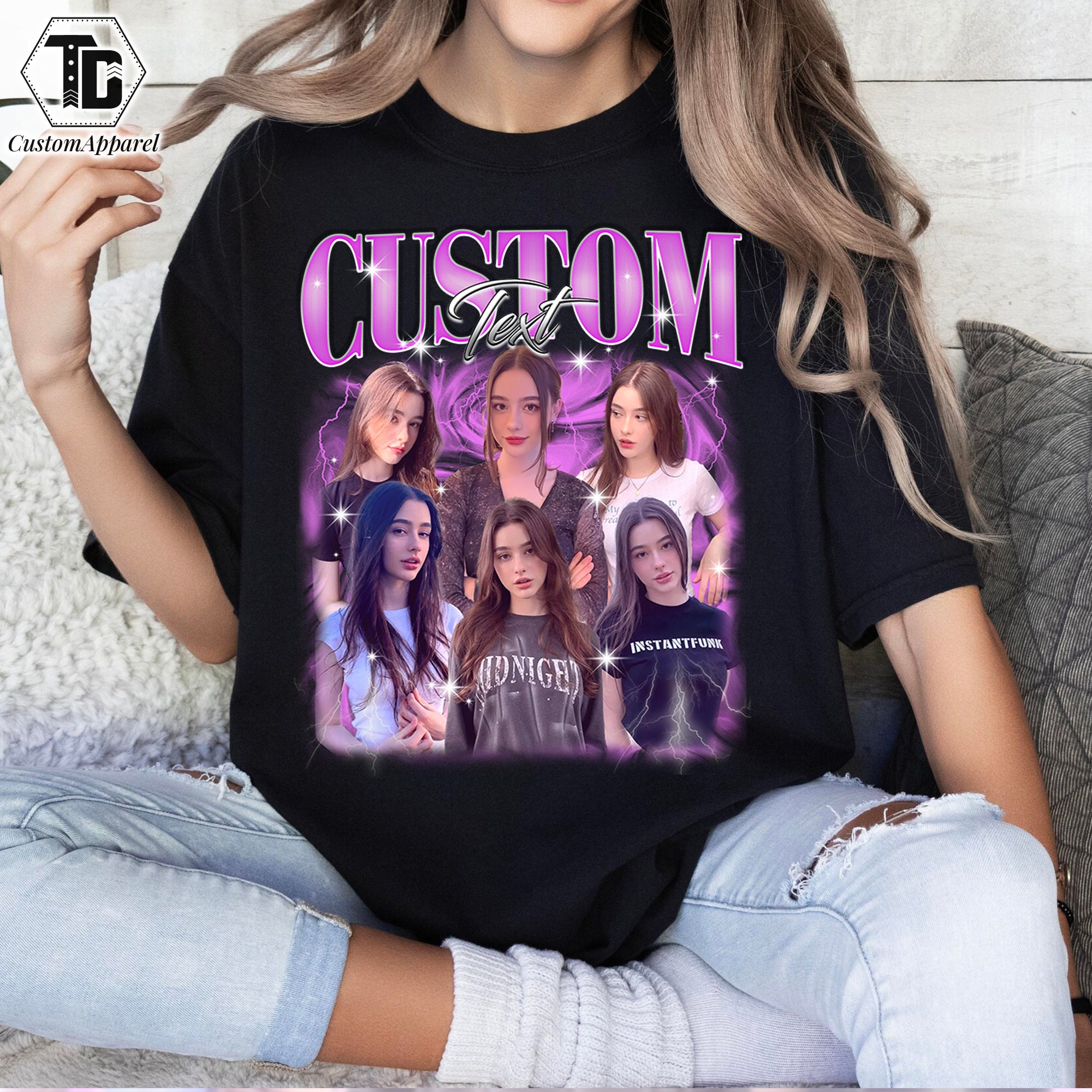 Comfort Colors Custom Pictures TShirt, Custom Photo Vintage Shirts