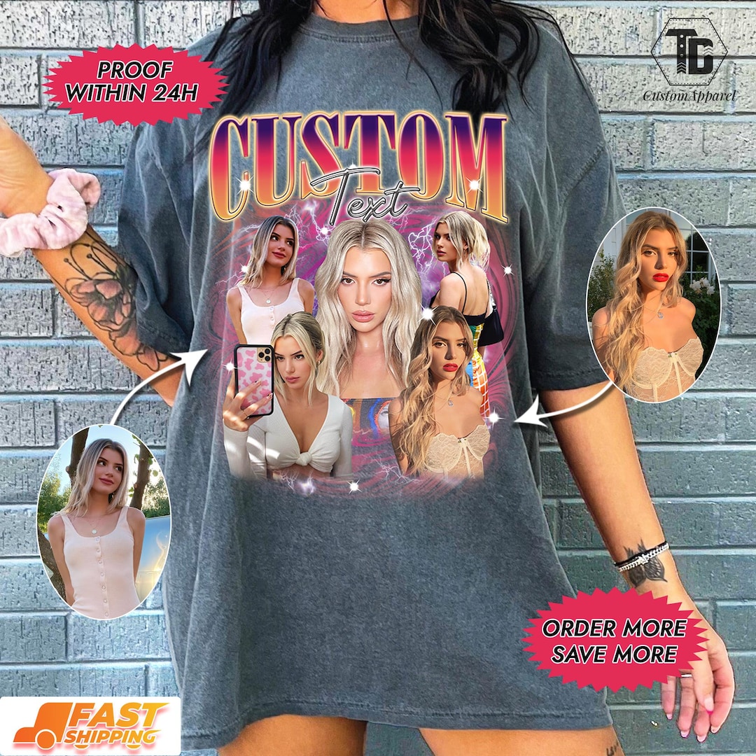 Comfort Colors Custom Your Own Bootleg Shirt, Custom Photo Rap T-Shirt, Personalized Photo