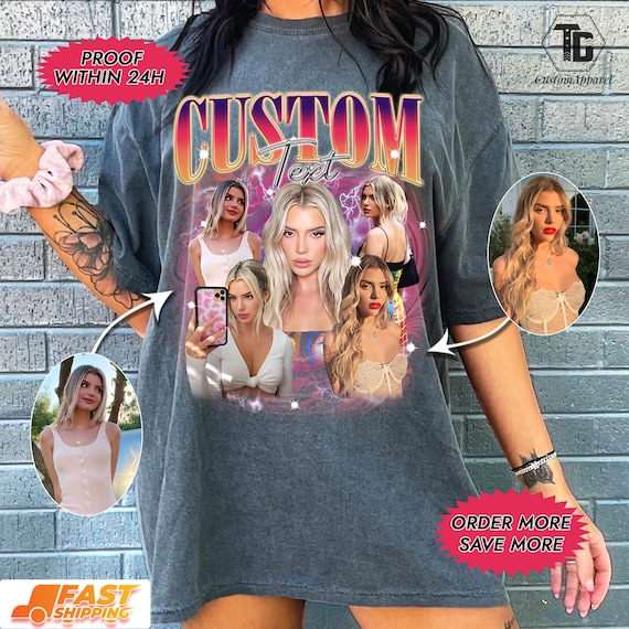 Comfort Colors Custom Your Own Bootleg Shirt, Custom Photo Rap T-Shirt, Personalized Photo Tee, Insert Your Design Here, Custom Photo Shirts