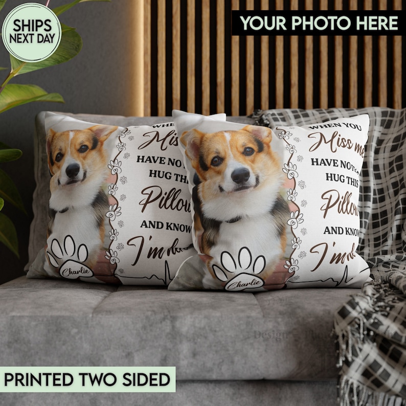Custom Memorial Dog Pillow With Photo, Personalized Pillow Memorial ...