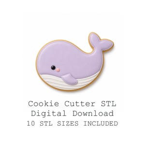 Whale Cookie Cutter STL Bundle, 10 Sizes, Sharp Edge (Digital Download)