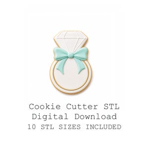 Wedding Ring Bow Cookie Cutter STL Bundle, 10 Sizes, Sharp Edge (Digital Download)