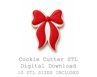 リボン型クッキーカッターSTLバンドル、10サイズ、鋭利なエッジ（デジタルダウンロード）