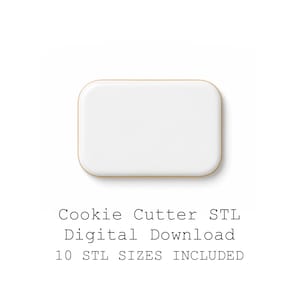 Cornice rettangolare con angoli arrotondati, taglia biscotti in formato STL, 10 misure (download digitale)