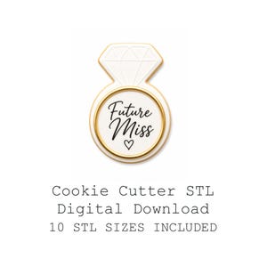 Wedding Ring Cookie Cutter STL Bundle, 10 Sizes, Sharp Edge (Digital Download)